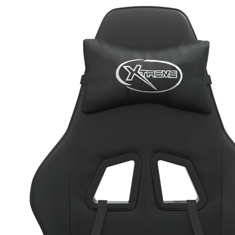 Gaming-Stuhl mit Fußstütze Drehbar Schwarz Kunstleder