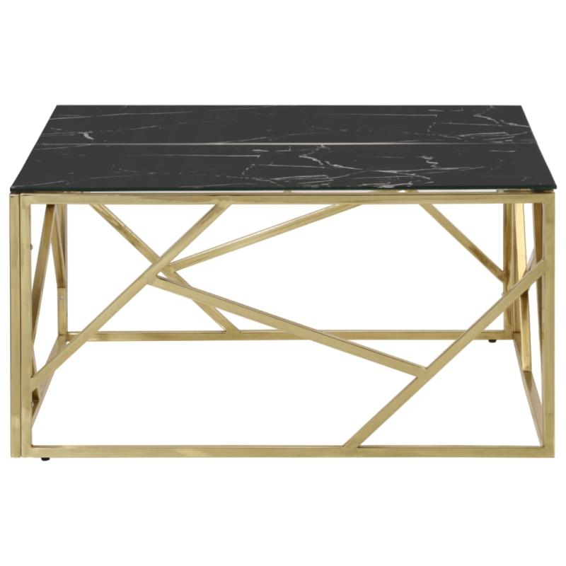 Couchtisch Golden Edelstahl und Hartglas