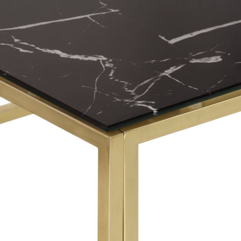 Couchtisch Golden Edelstahl und Hartglas