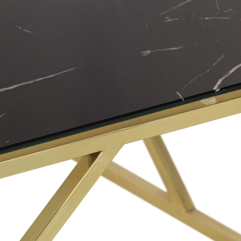 Couchtisch Golden Edelstahl und Hartglas