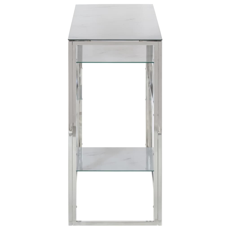 Konsolentisch Silbern Edelstahl und Hartglas