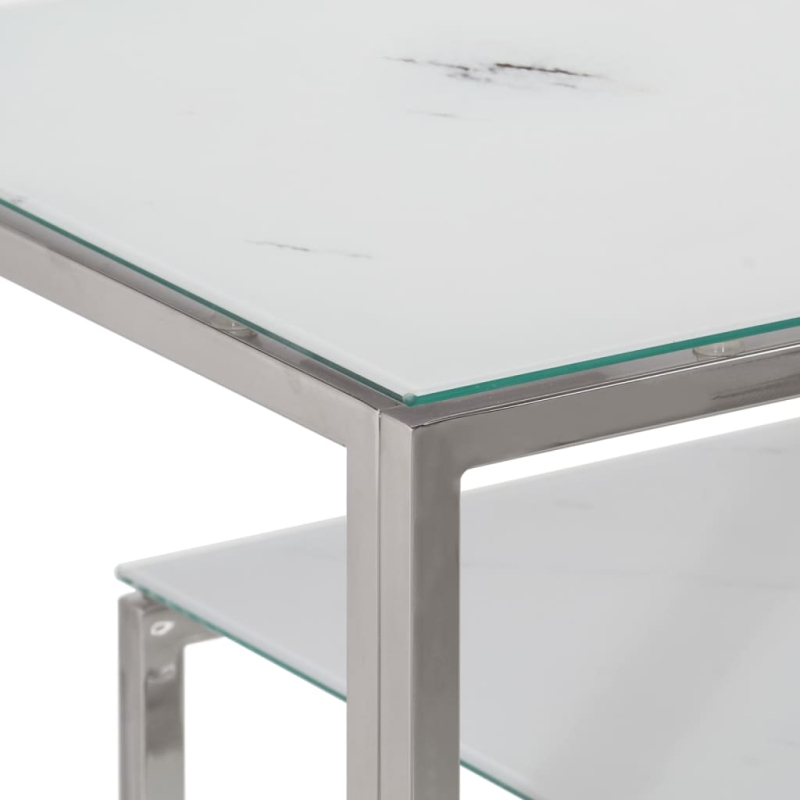 Konsolentisch Silbern Edelstahl und Hartglas