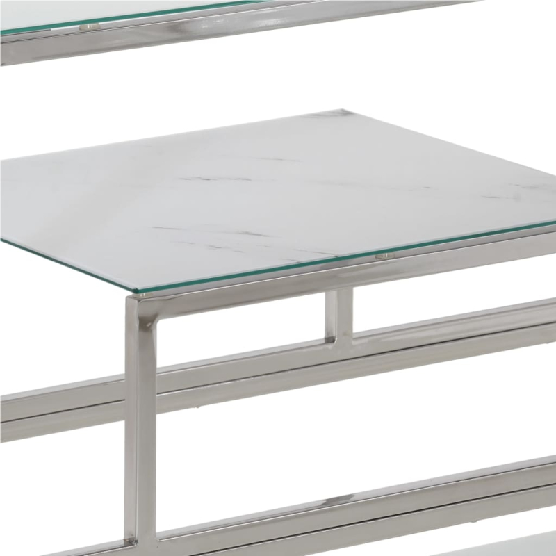 Konsolentisch Silbern Edelstahl und Hartglas
