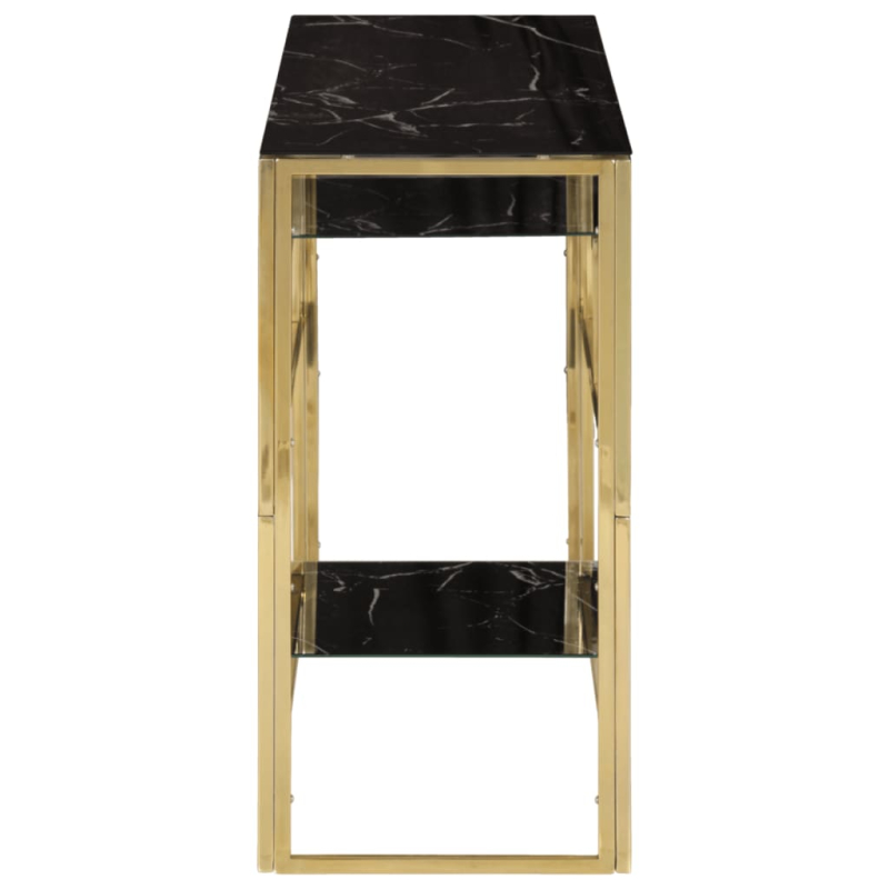 Konsolentisch Golden Edelstahl und Hartglas
