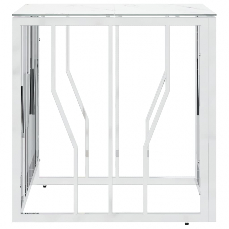 Couchtisch Silbern 50x50x50 cm Edelstahl und Glas