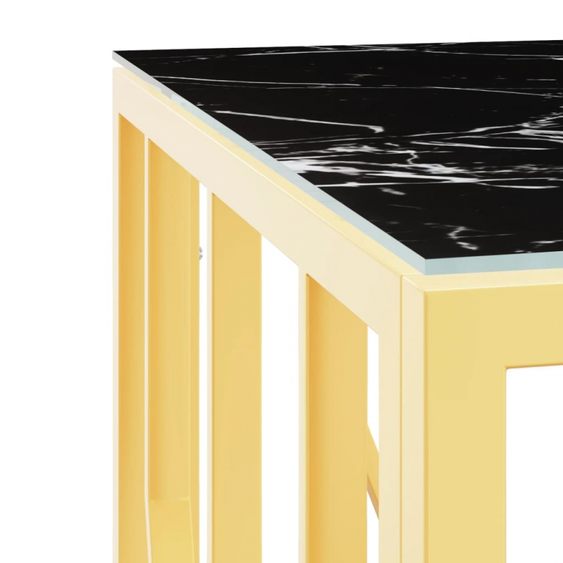 Couchtisch Golden 50x50x50 cm Edelstahl und Glas