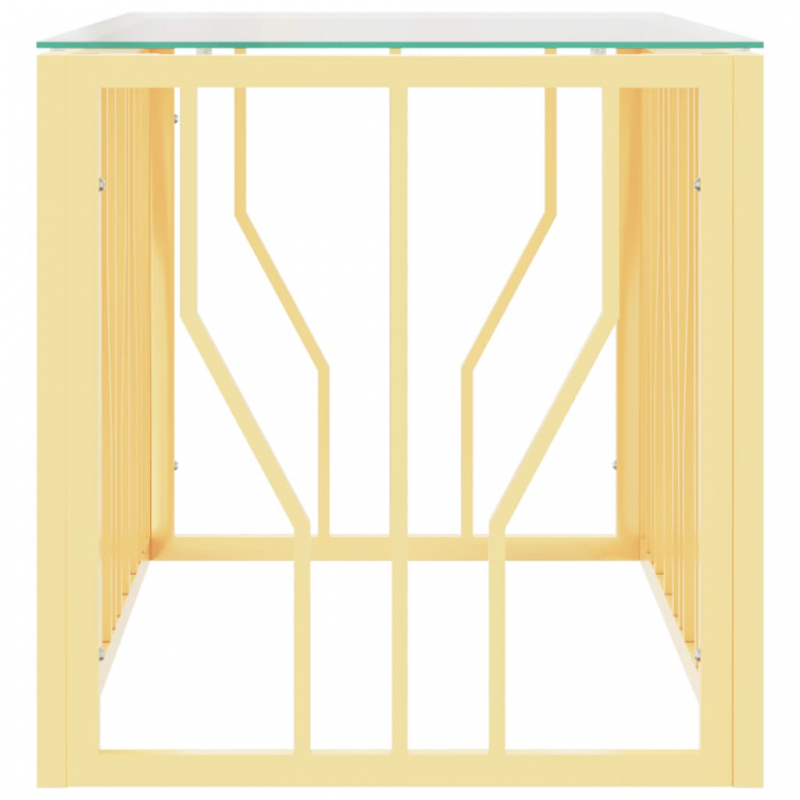 Couchtisch 110x45x45 cm Edelstahl und Glas