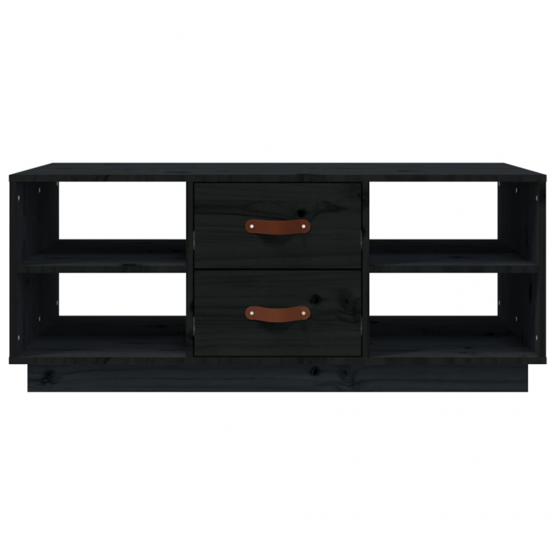 Couchtisch Schwarz 100x50x41 cm Massivholz Kiefer