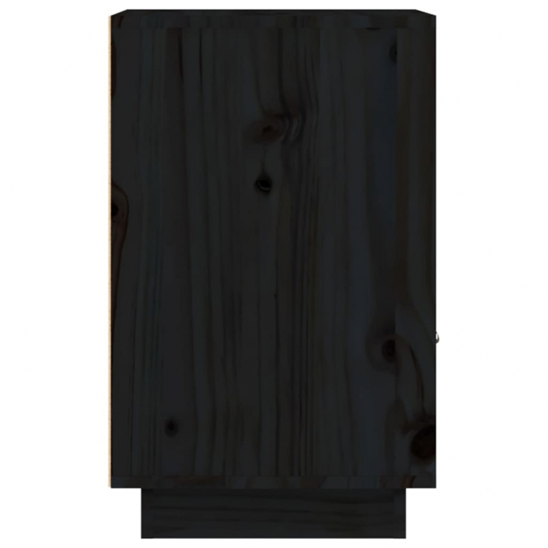 Nachttisch Schwarz 40x34x55 cm Massivholz Kiefer