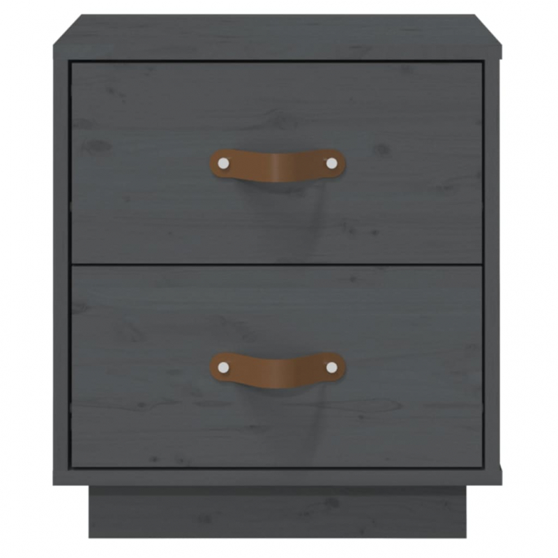  Nachttisch Grau 40x34x45 cm Massivholz Kiefer