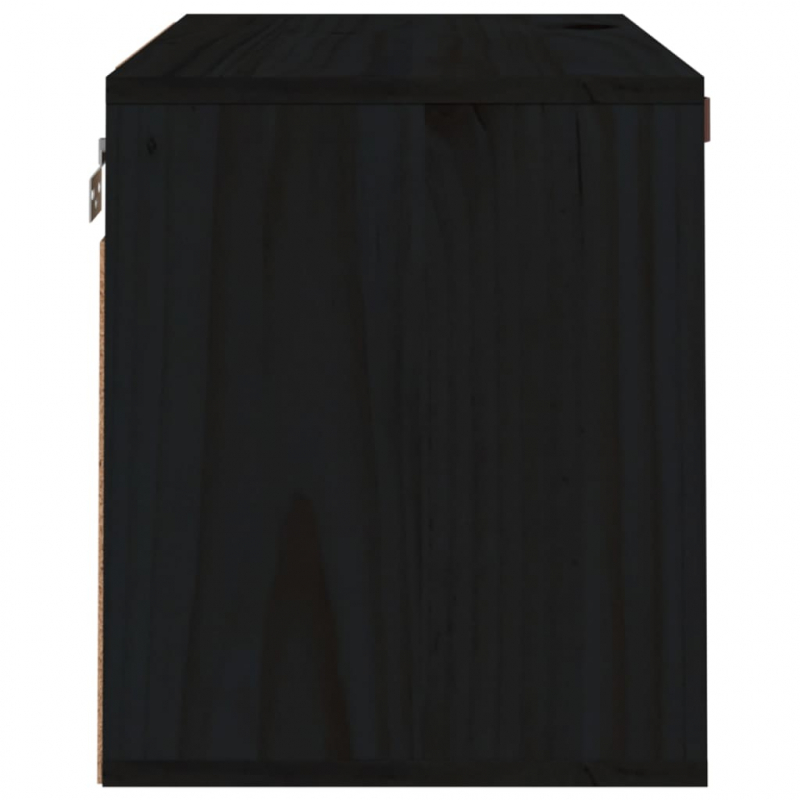 Wandschrank Schwarz 60x30x35 cm Massivholz Kiefer