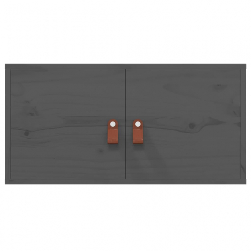 Wandschränke 2 Stk. Grau 60x30x30 cm Massivholz Kiefer
