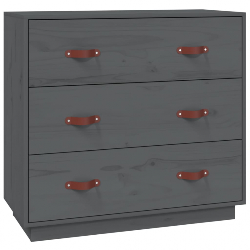 Sideboard Grau 80x40x75 cm Massivholz Kiefer