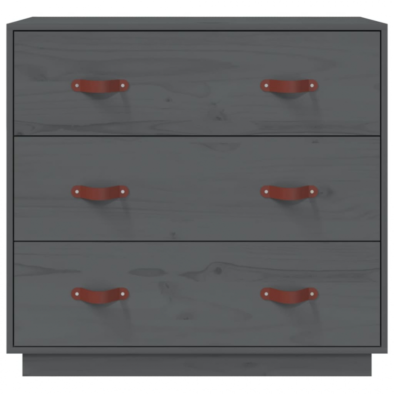 Sideboard Grau 80x40x75 cm Massivholz Kiefer