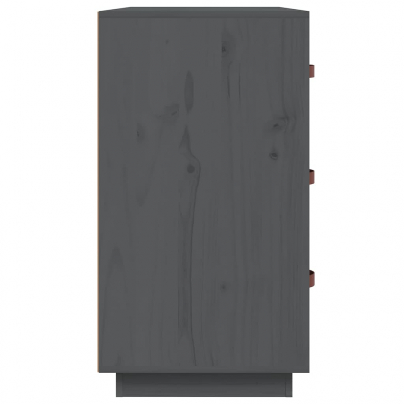 Sideboard Grau 80x40x75 cm Massivholz Kiefer