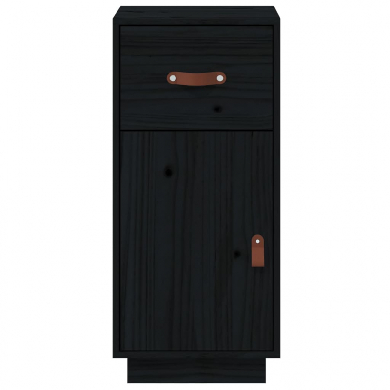 Sideboard Schwarz 34x40x75 cm Massivholz Kiefer