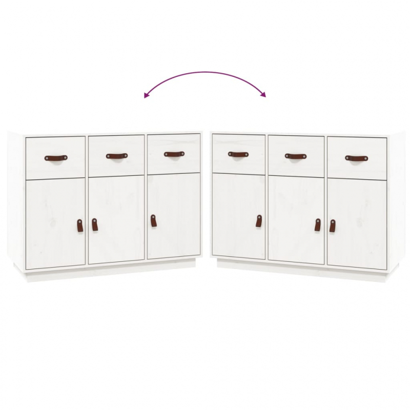 Sideboard Weiß 100x40x75 cm Massivholz Kiefer