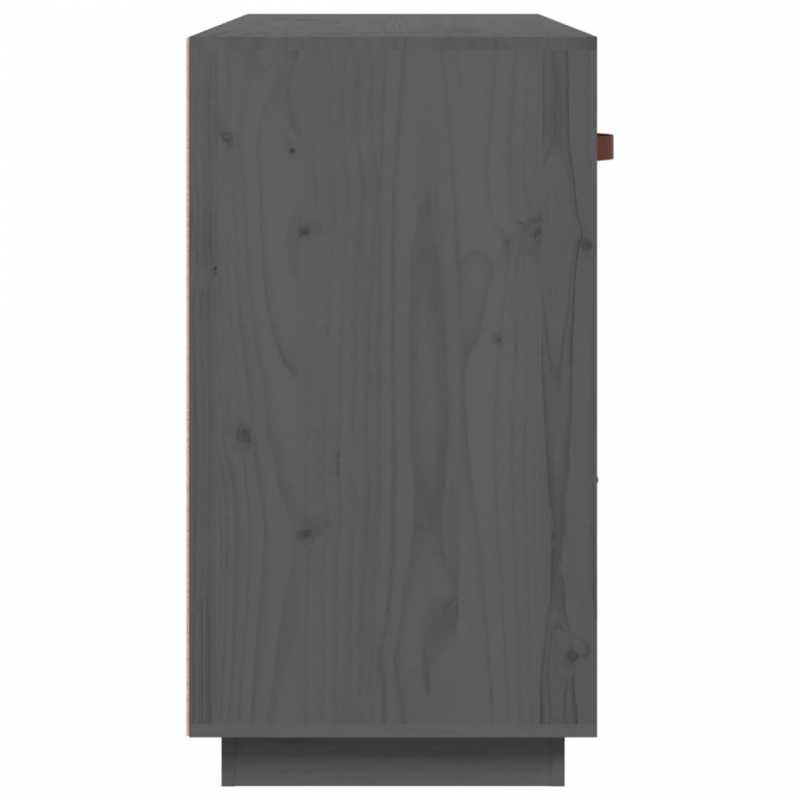 Sideboard Grau 100x40x75 cm Massivholz Kiefer
