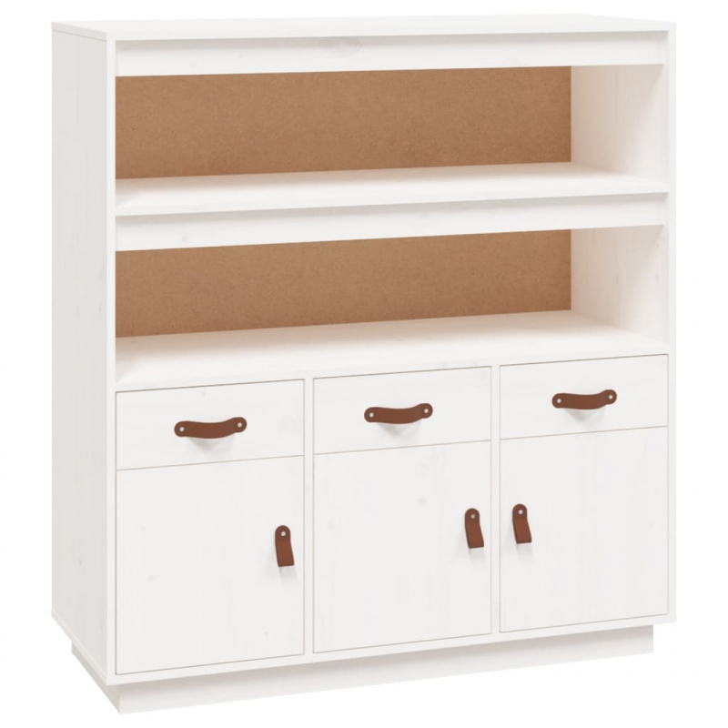 Highboard Weiß 100x40x108,5 cm Massivholz Kiefer
