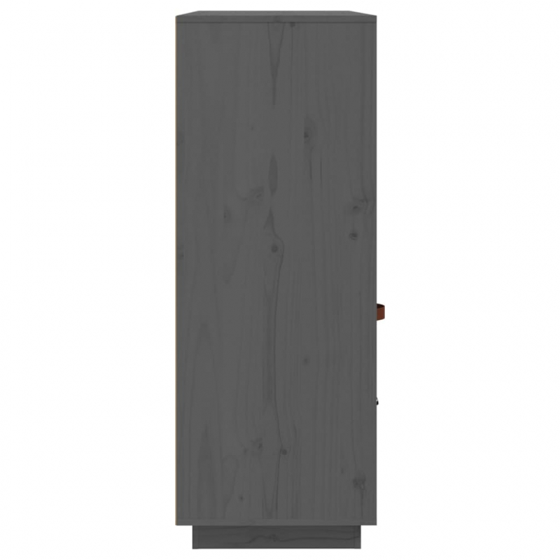 Highboard Grau 100x40x108,5 cm Massivholz Kiefer