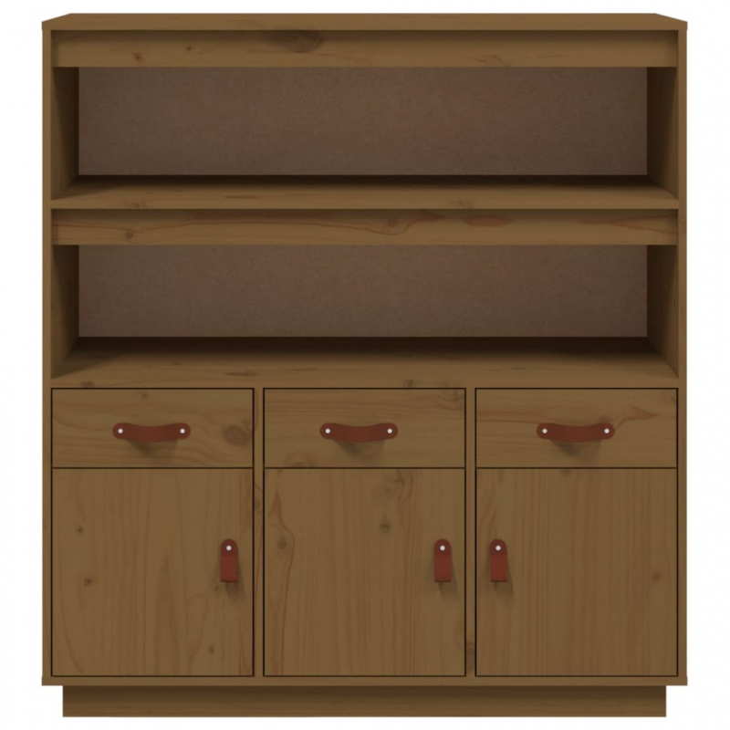 Highboard Honigbraun 100x40x108,5 cm Massivholz Kiefer
