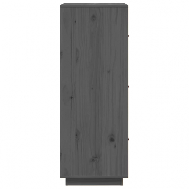 Highboard Grau 34x40x108,5 cm Massivholz Kiefer
