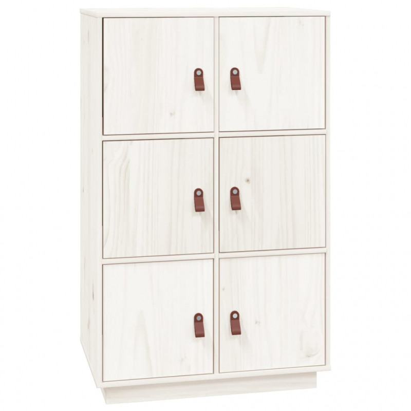 Highboard Weiß 67x40x108,5 cm Massivholz Kiefer