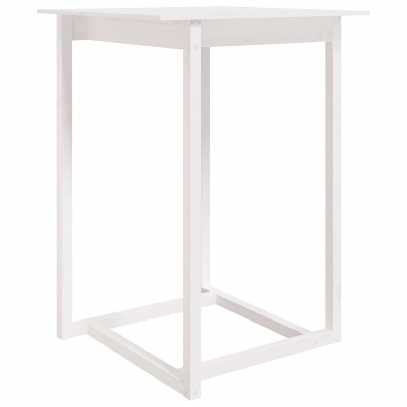 Bartisch Weiß 80x80x110 cm Massivholz Kiefer