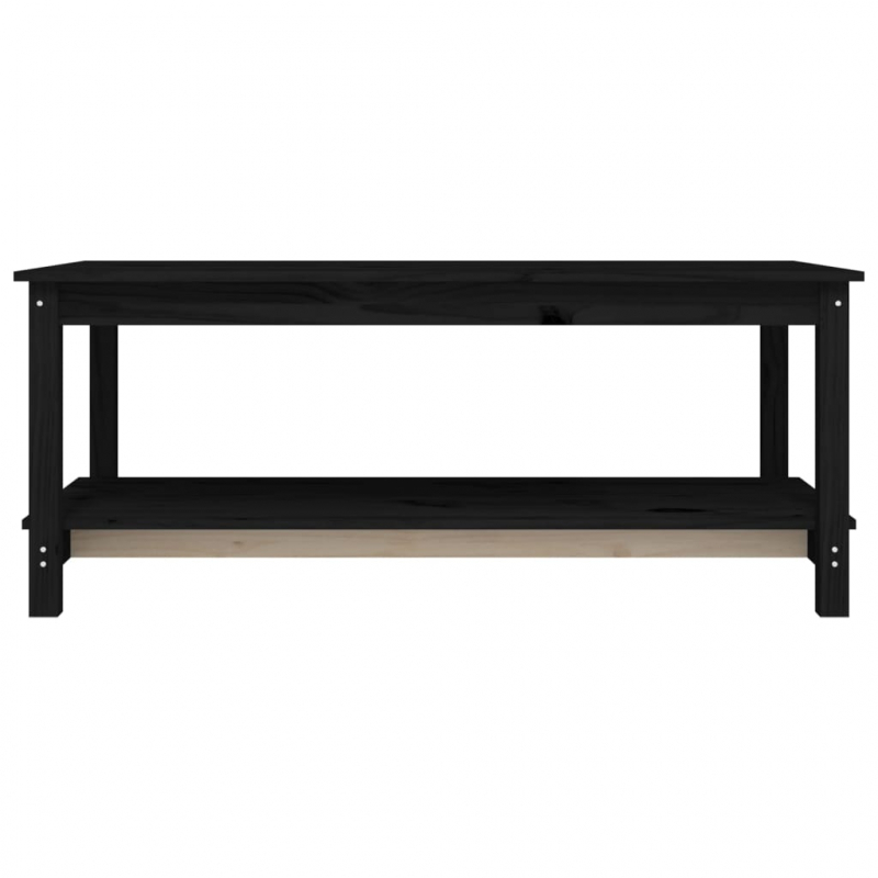 Couchtisch Schwarz 110x55x45 cm Massivholz Kiefer