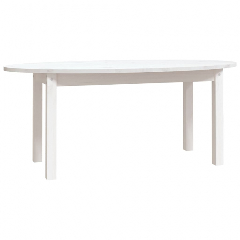 Couchtisch Weiß 110x55x45 cm Massivholz Kiefer