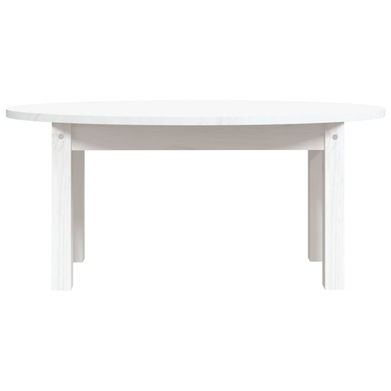 Couchtisch Weiß 80x40x35 cm Massivholz Kiefer