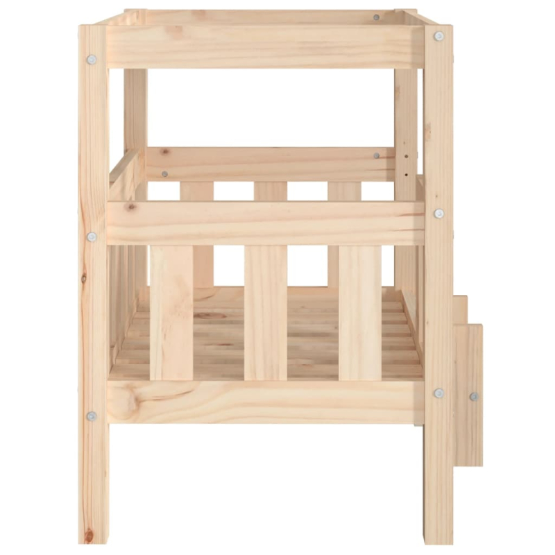 Hundebett 65,5x43x70 cm Massivholz Kiefer