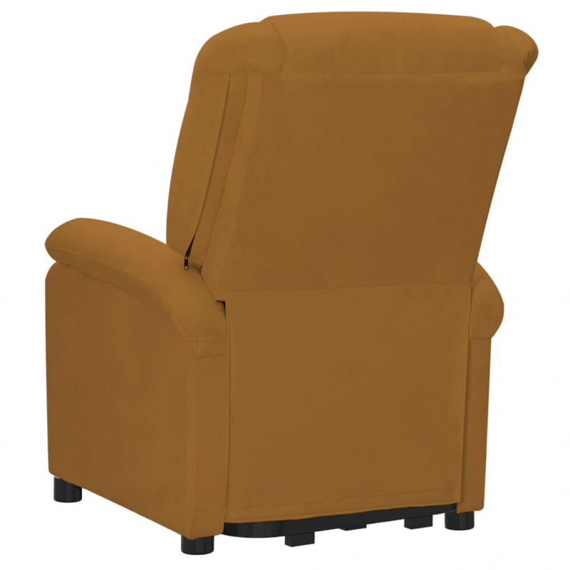 Massagesessel mit Aufstehhilfe Braun Samt