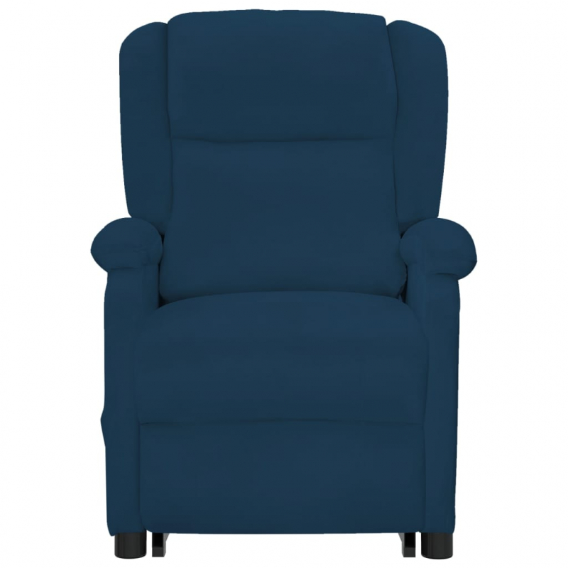 Massagesessel mit Aufstehhilfe Blau Samt