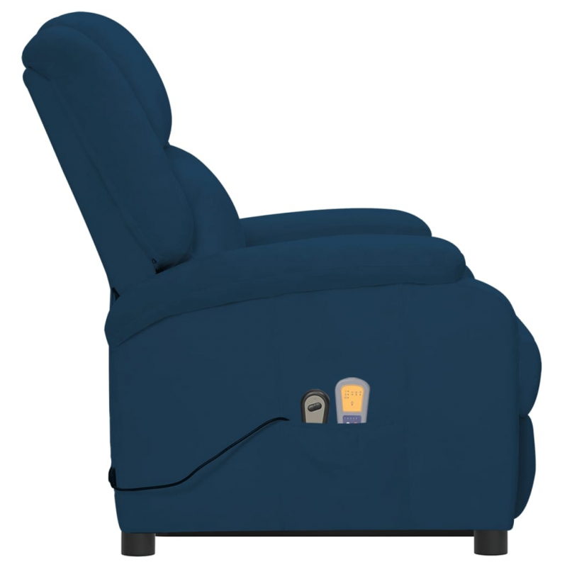 Massagesessel mit Aufstehhilfe Blau Samt