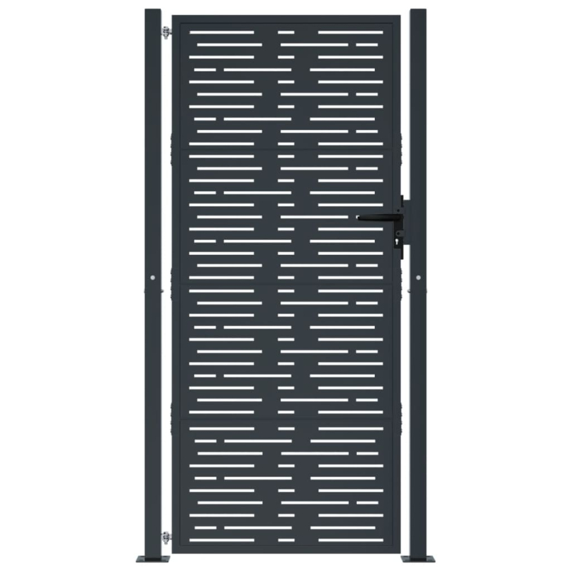 Gartentor Anthrazit 105x205 cm Stahl Quadratisches Design