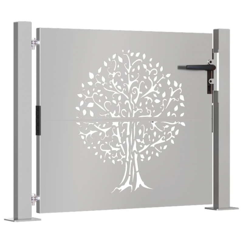 Gartentor 105x105 cm Cortenstahl Baum-Design