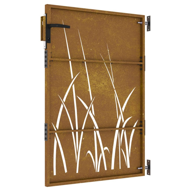 Gartentor 85x150 cm Cortenstahl Gras-Design