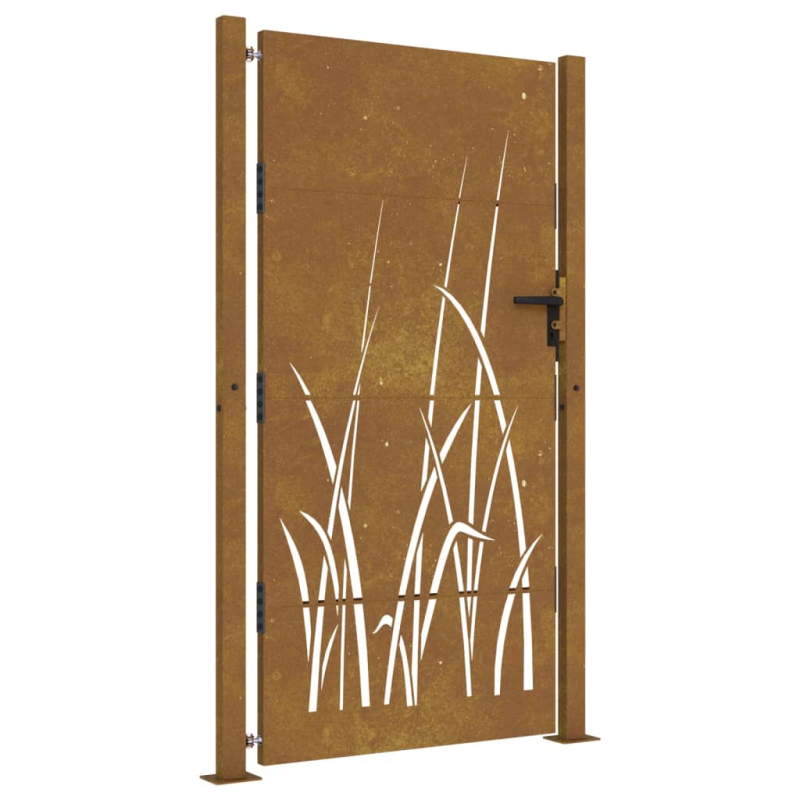 Gartentor 105x180 cm Cortenstahl Gras-Design
