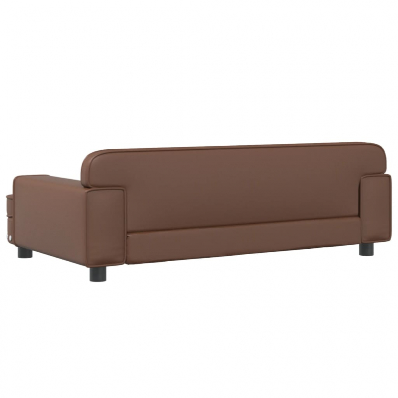 Hundebett Braun 90x53x30 cm Kunstleder