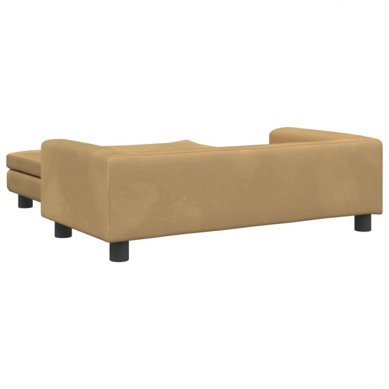 Hundebett mit Verlängerung Braun 100x50x30 cm Samt