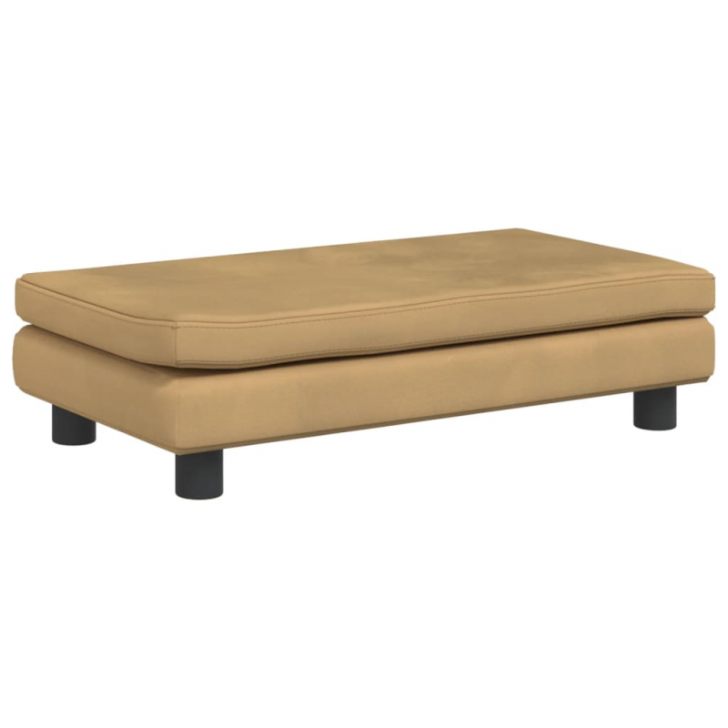 Hundebett mit Verlängerung Braun 100x50x30 cm Samt