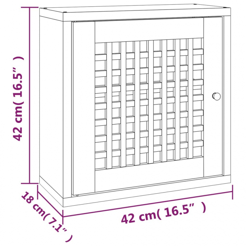 Wandschrank 42x18x42 cm Massivholz Nussbaum