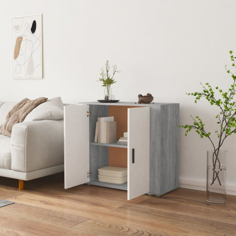 Sideboard Grau Sonoma 80x33x70 cm Holzwerkstoff