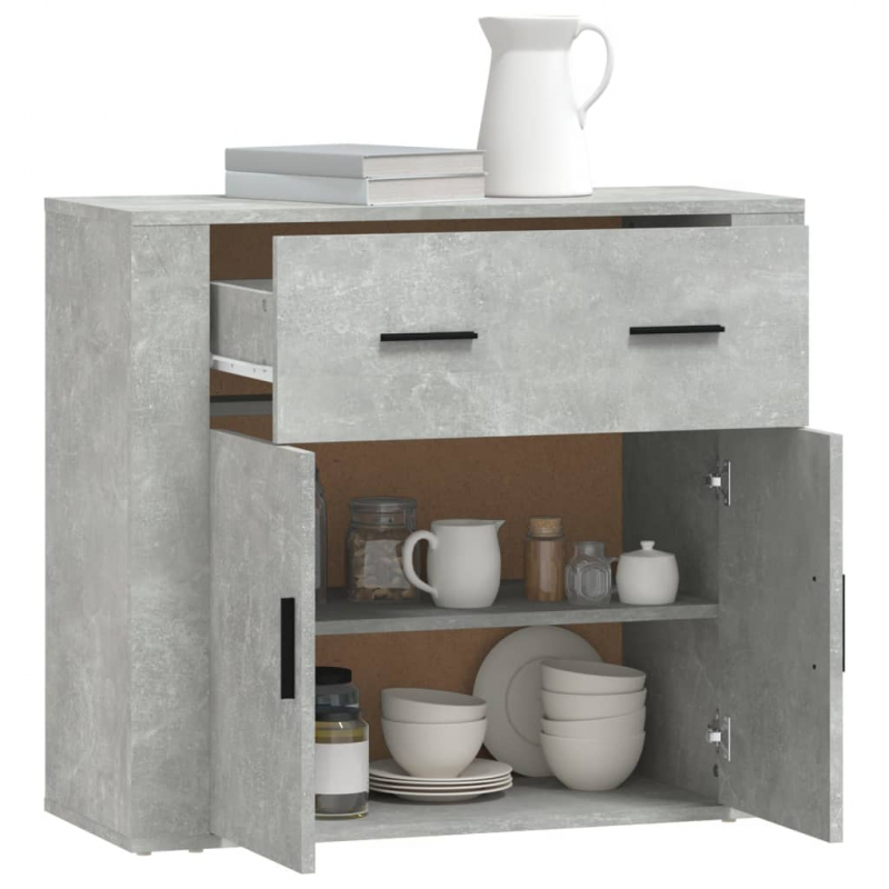 Sideboard Betongrau 80x33x70 cm Holzwerkstoff