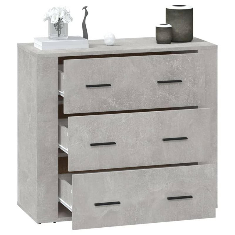 Sideboard Betongrau 80x33x70 cm Holzwerkstoff