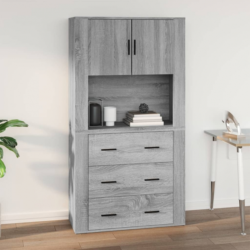 Wandschrank Grau Sonoma 80x33x80 cm Holzwerkstoff