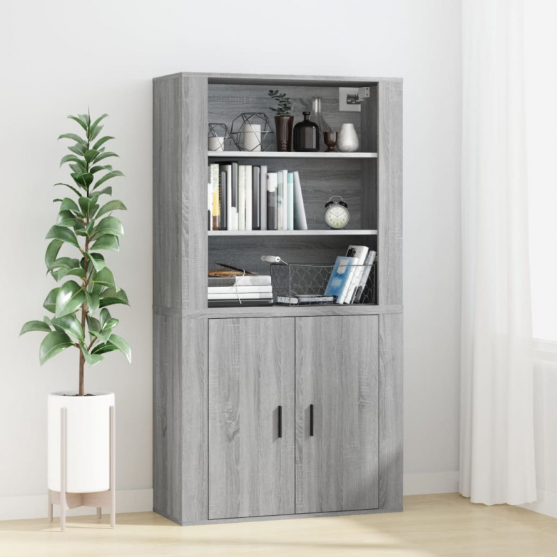Wandschrank Grau Sonoma 80x33x80 cm Holzwerkstoff