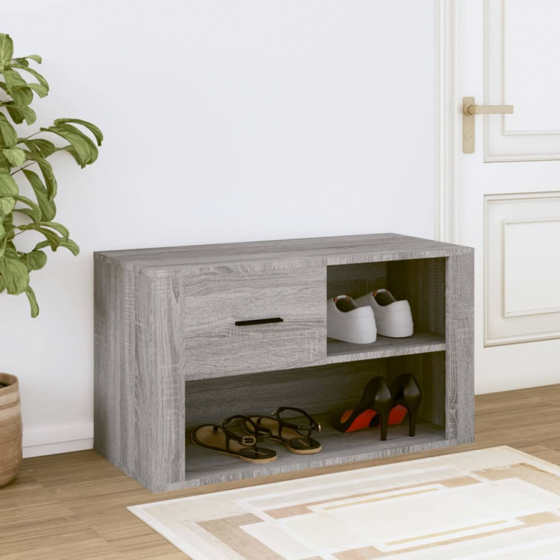 Schuhschrank Grau Sonoma 80x35x45 cm Holzwerkstoff