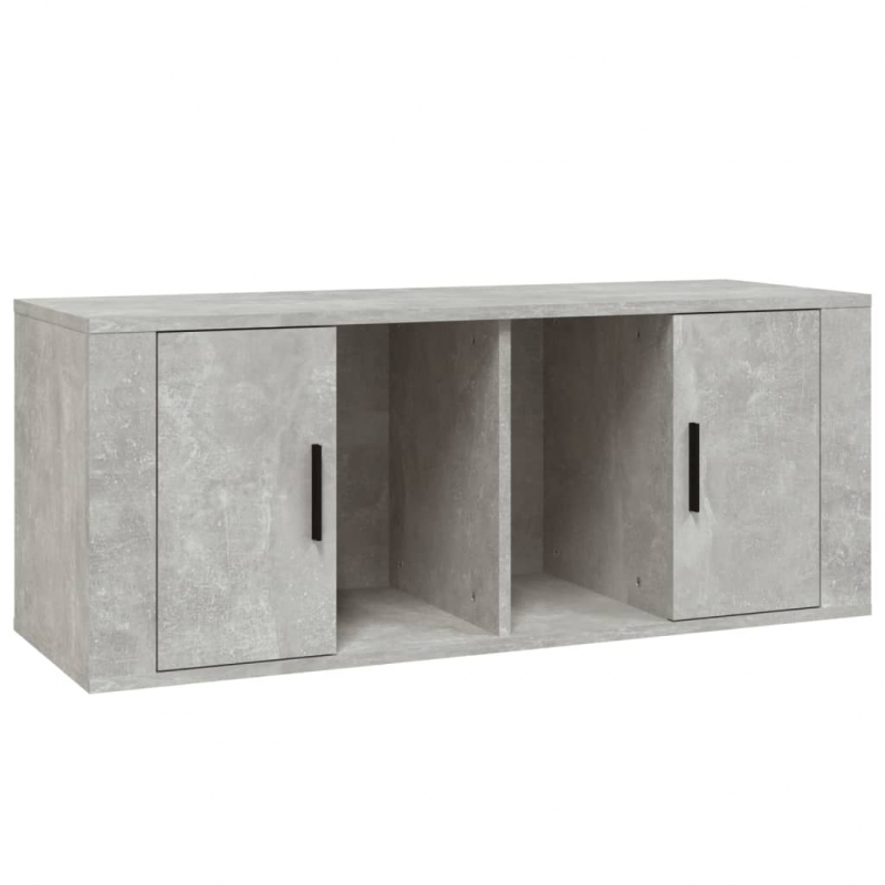 TV-Schrank Betongrau 100x35x40 cm Holzwerkstoff